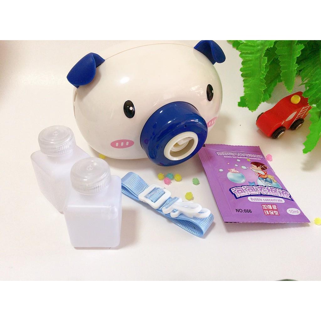 Máy thổi bong bóng xà phòng  máy ảnh heo peppa có pin , bắn liên tục