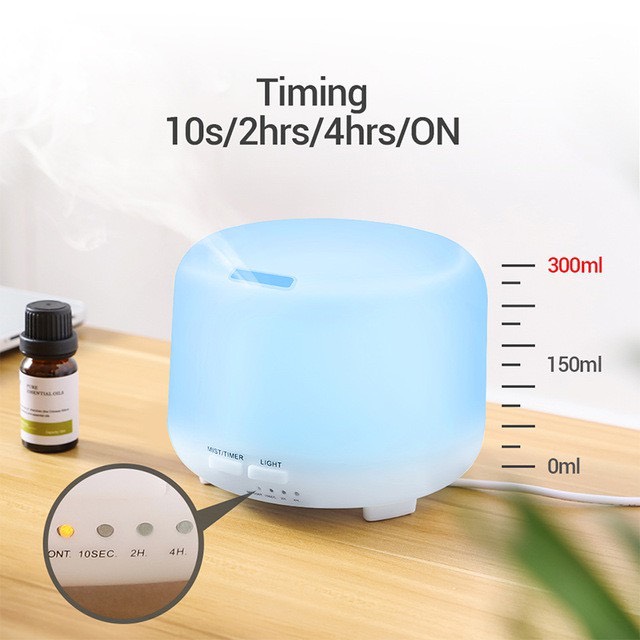 Máy Xông Tinh Dầu Ngọc Tuyết Trụ Tròn Có Led 7 Màu Hàng cao cấp