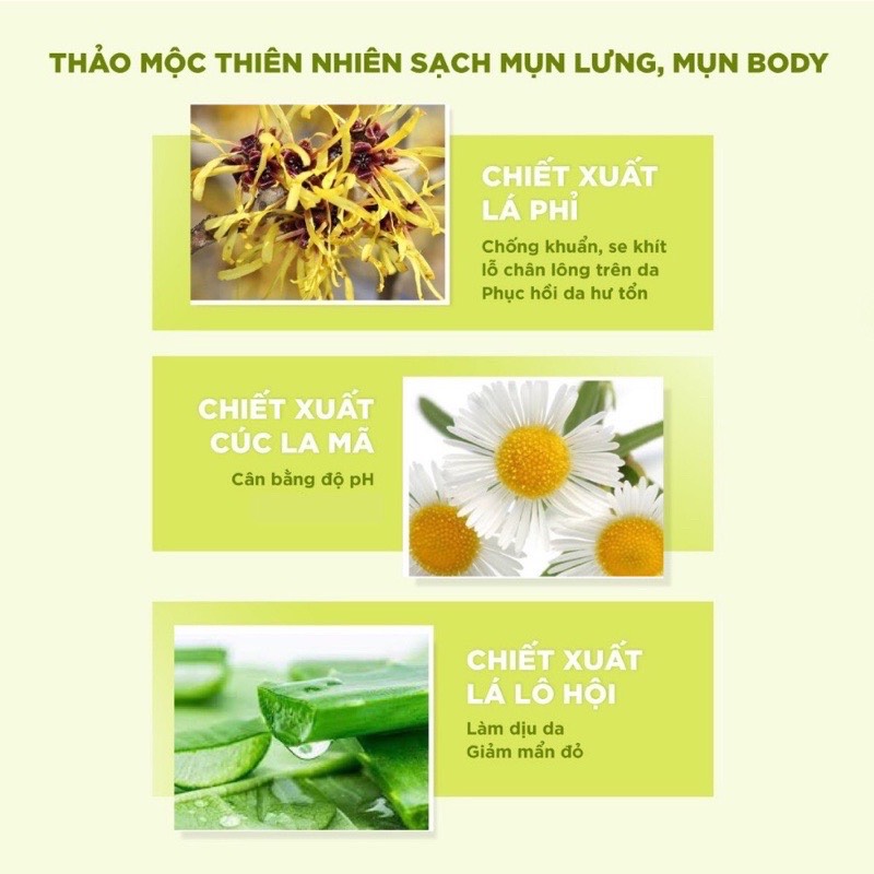 Xịt mụn lưng, mụn body giúp sạch mụn, hết thâm, làm mềm và sáng da Mee Natural 50ml