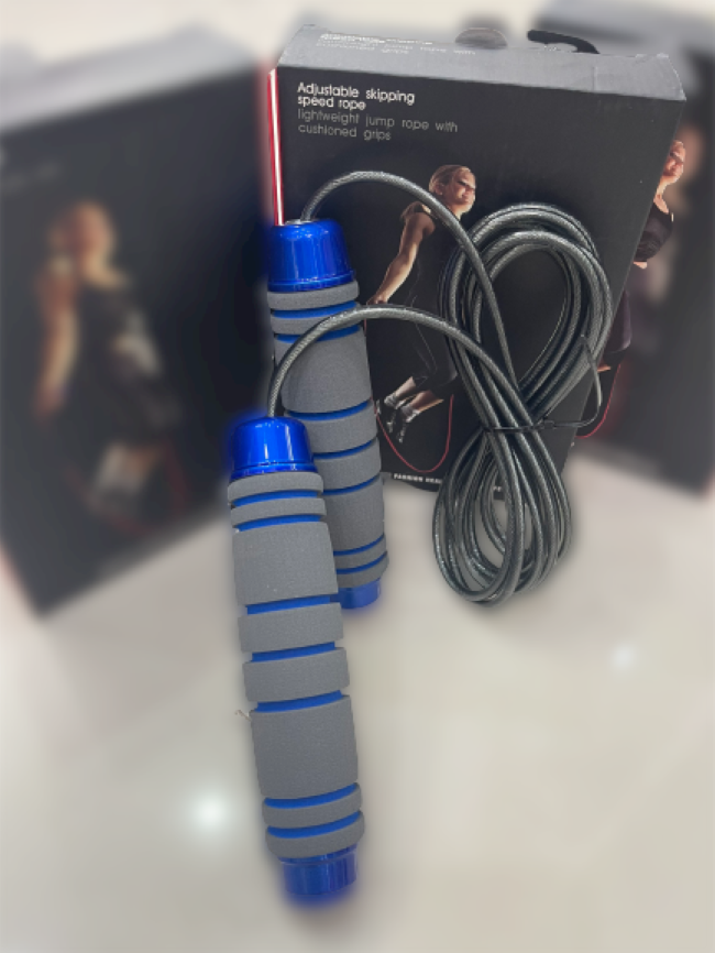 Dây Nhảy Tập Thể Dục Lõi Thép Cao Cấp Tay Càm Bọc Xốp Cực Êm Có Thể Điều Chỉnh Độ Dài Hỗ Trợ Tập MUAY BOXING