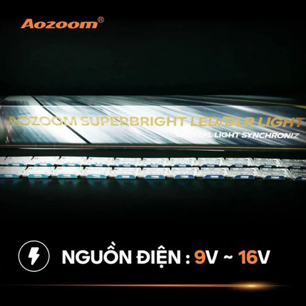 LED Mí Hạt Chạy DAYLIGHT AOZOOM Thủy Tinh Chính Hãng , LED Mí Viền Đèn Xe Aozoom Cao Cấp , Loại Lắp Trong Đèn