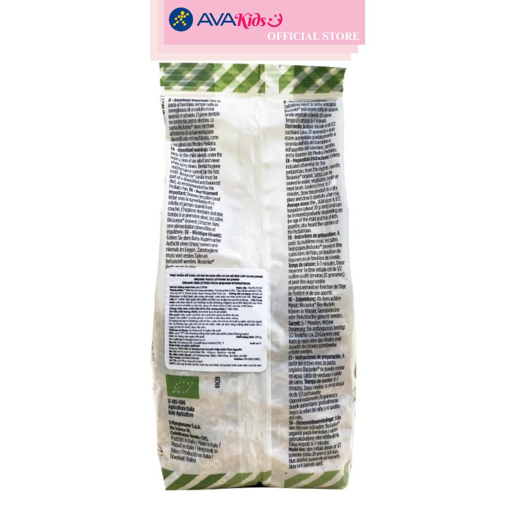Mì ăn dặm hữu cơ (cho bé từ 8 tháng) hình chữ Bio Junior gói 200g