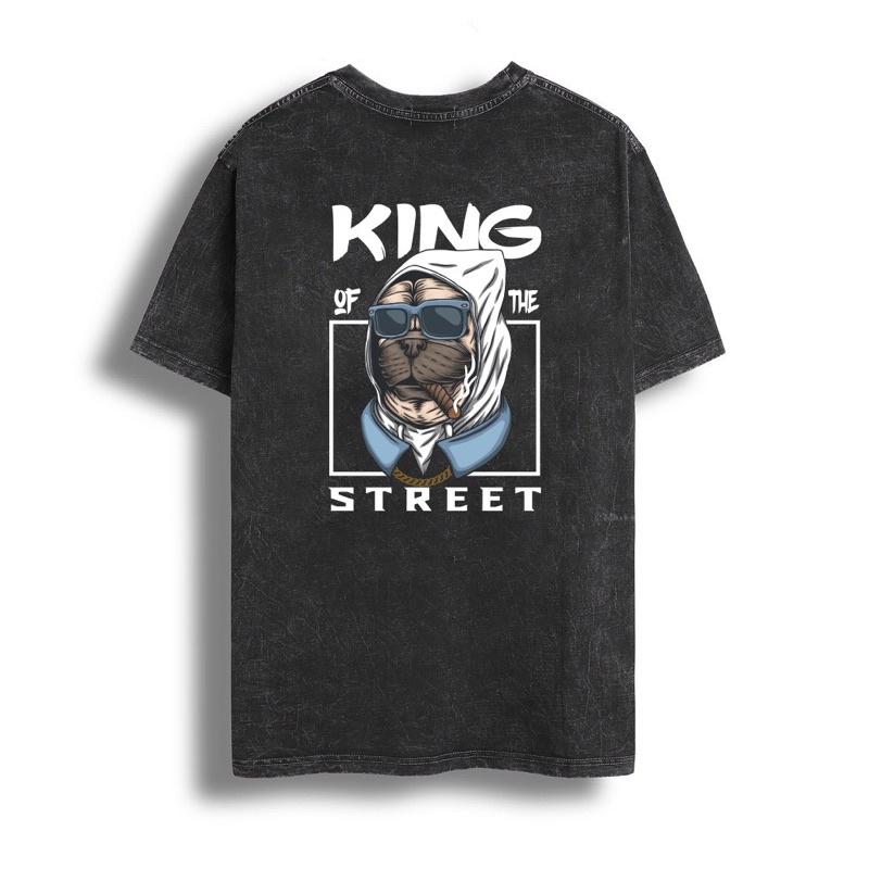 Áo Thun Unisex Cotton 100% Giả Jeans Tay Lỡ Form Âu King Of The Street