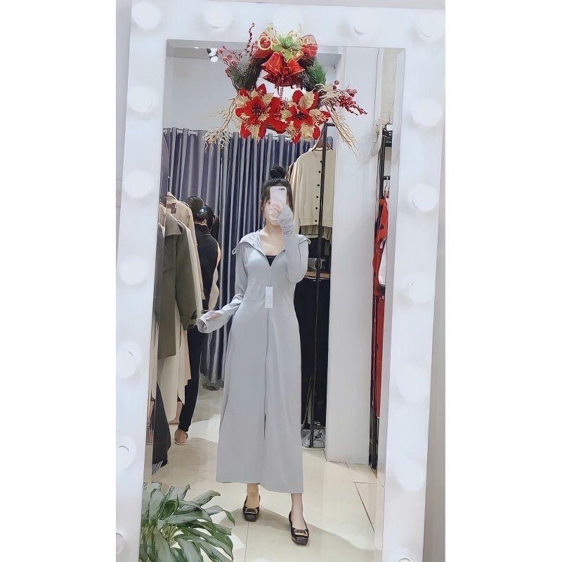 Áo chống nắng 2 lớp toàn thân vải thun hạt xoàn