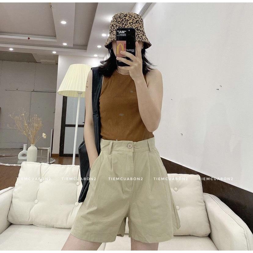 Áo thun ba lỗ nữ, áo Croptop sát nách ôm body gợi cảm, chất cotton tăm mềm mát, co giãn, 4 màu trắng, đen, nâu, nude
