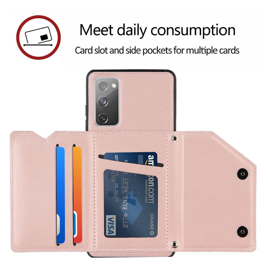 Ốp điện thoại ví da có ngăn đựng thẻ cho Samsung Galaxy Note20Ultra S20 FE S20 Ultra S20Plus S20+ M51Note10 Lite S10
