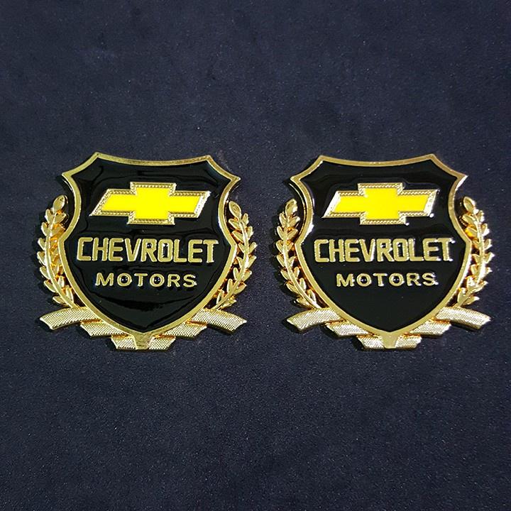 Bộ 2 Logo bông lúa nổi Chevrolet dán trang trí Ngoại thất ô tô