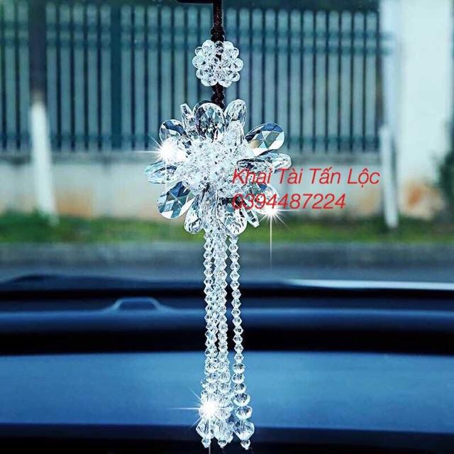 Dây treo xe hơi pha lê phong thủy hóa sát mang bình an