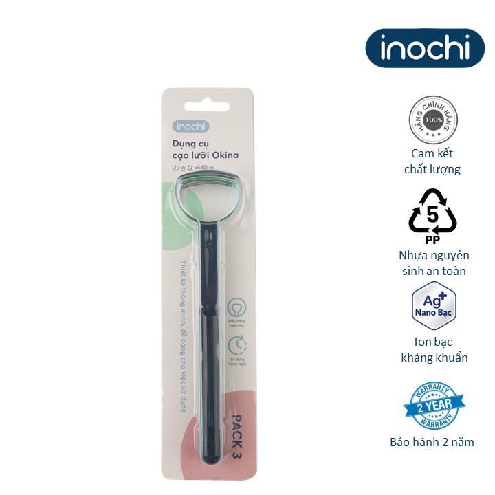 Bộ 3 dụng cụ cạo lưỡi Okina loại tròn - inochi