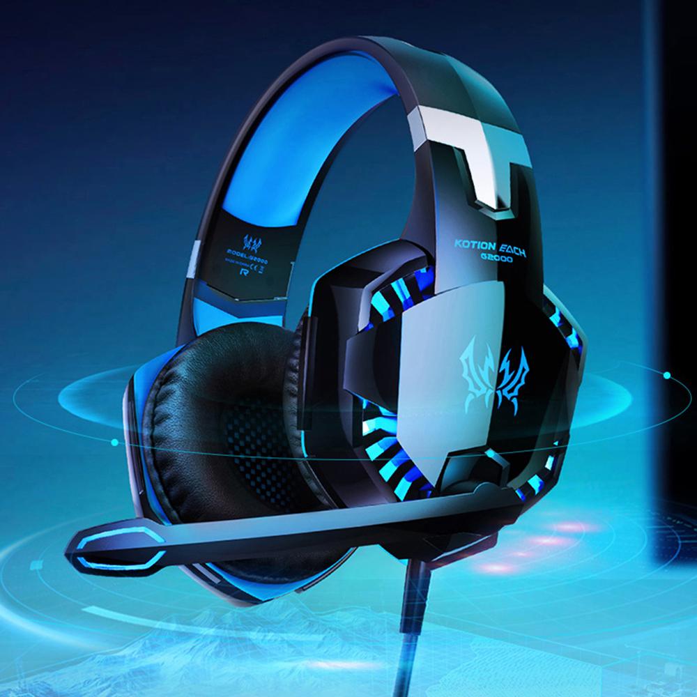 G2000 Tai Nghe Chơi Game Khoét Sâu Bass Stereo Casque Có Dây Tai Nghe Game Thủ Chụp Tai Có Mic Cho PS4 PS5 XBOX