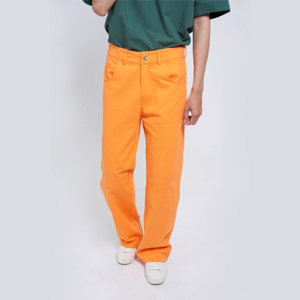 Quần Baggy màu cam ống rộng Y218