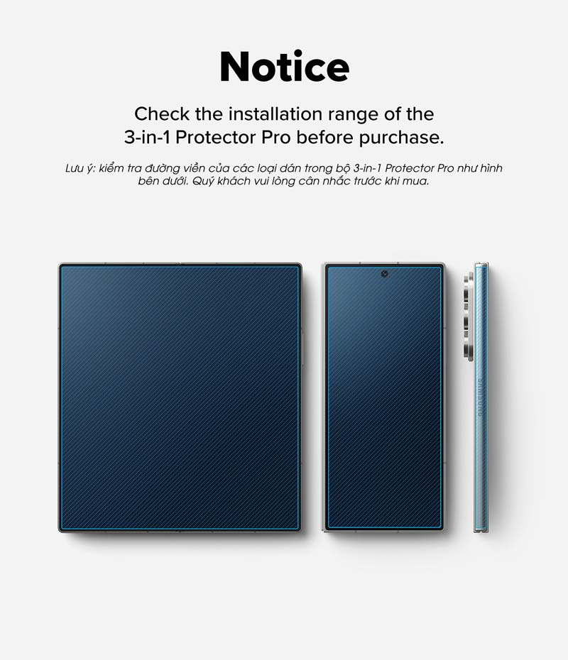Bộ dán màn hình cho Samsung Galaxy Z Fold 7 RINGKE 3-in-1 Protector Pro - Hàng Chính Hãng