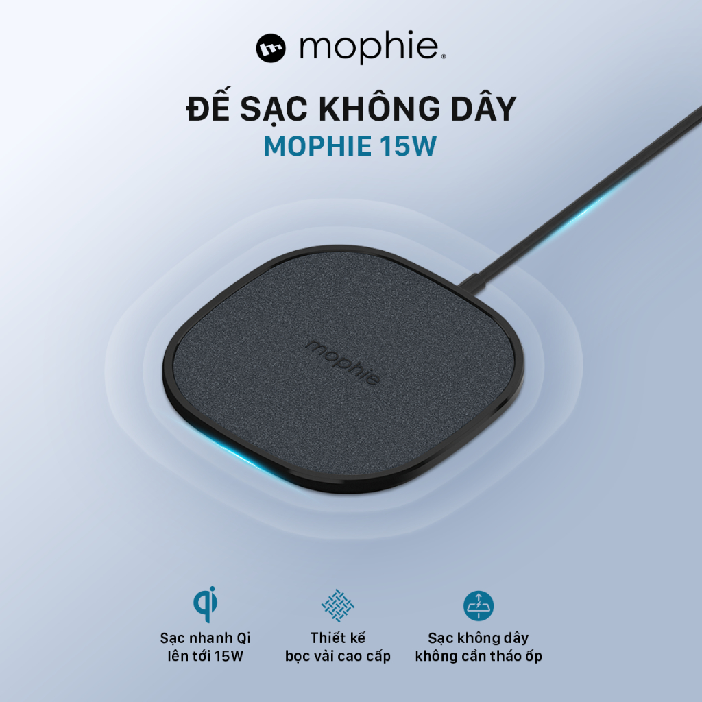 Đế sạc không dây Mophie 15W - Hàng chính hãng