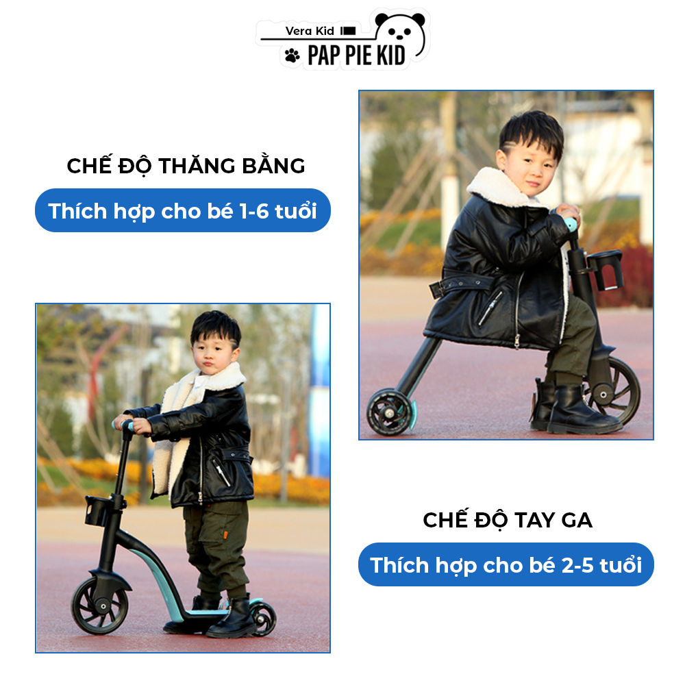 Xe scooter cho bé, xe scooter 3 in 1 VeraKid 2022 cho bé từ 1 tới 6 tuổi