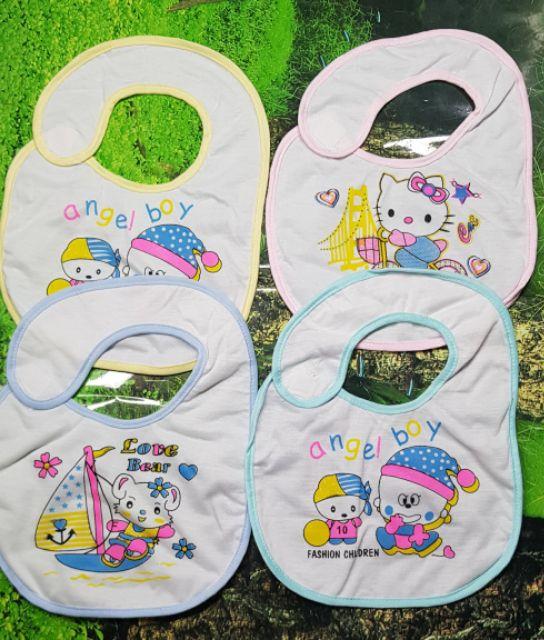 Combo 10 Yếm dán Kachoobaby cho bé ăn dặm,chất liệu cotton