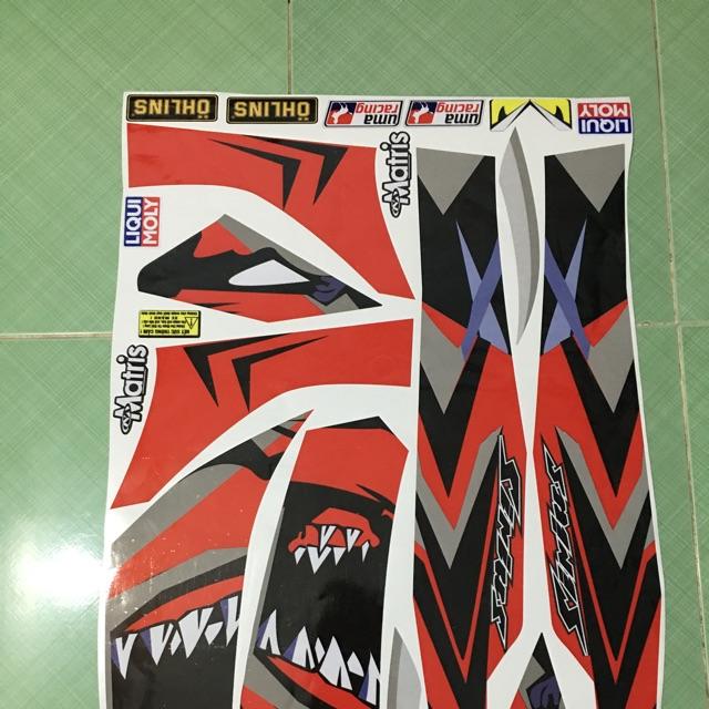 Tem sirius 110 đỏ đen cá mập