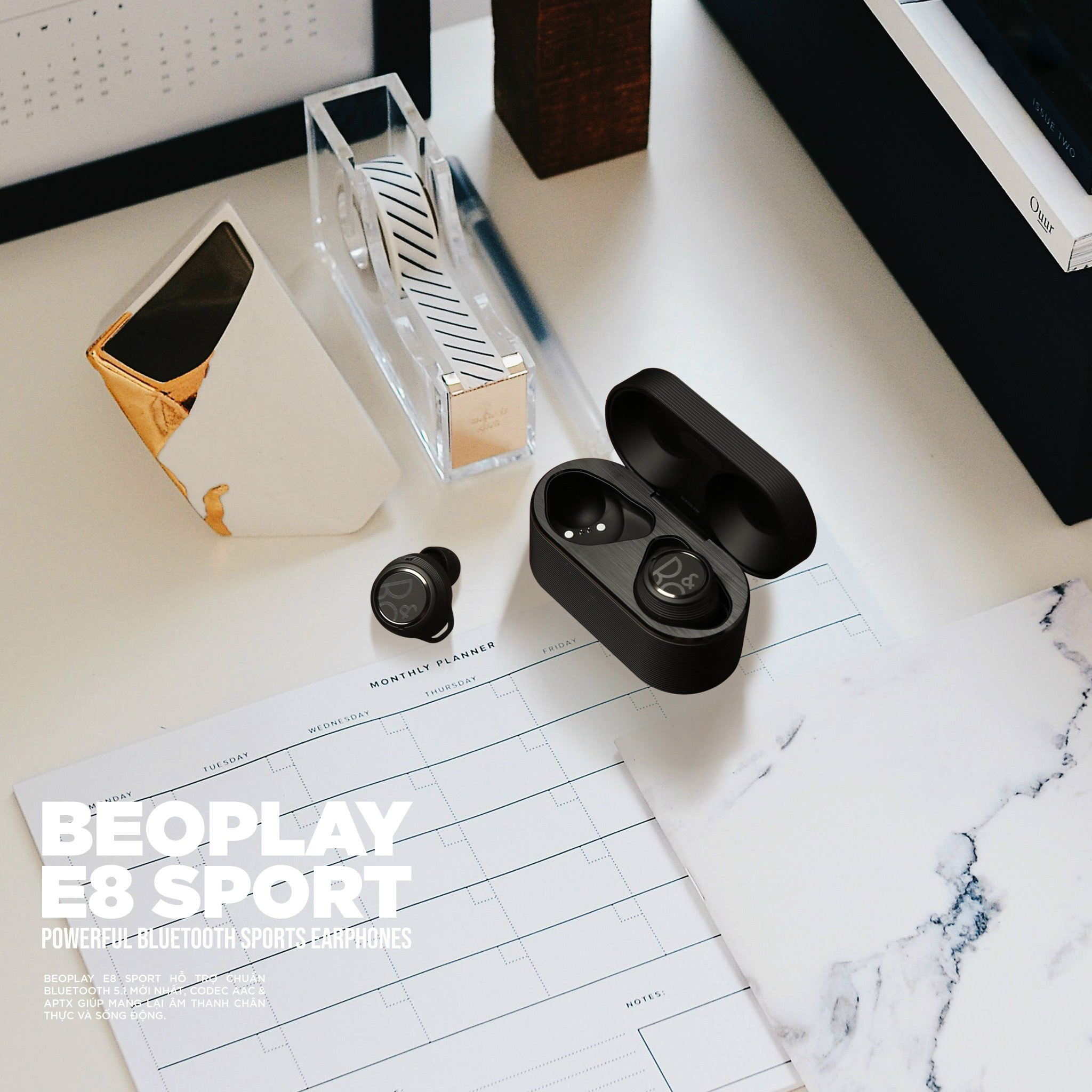 Tai nghe Bluetooth Beoplay E8 Sport Black - Hàng Nhập Khẩu