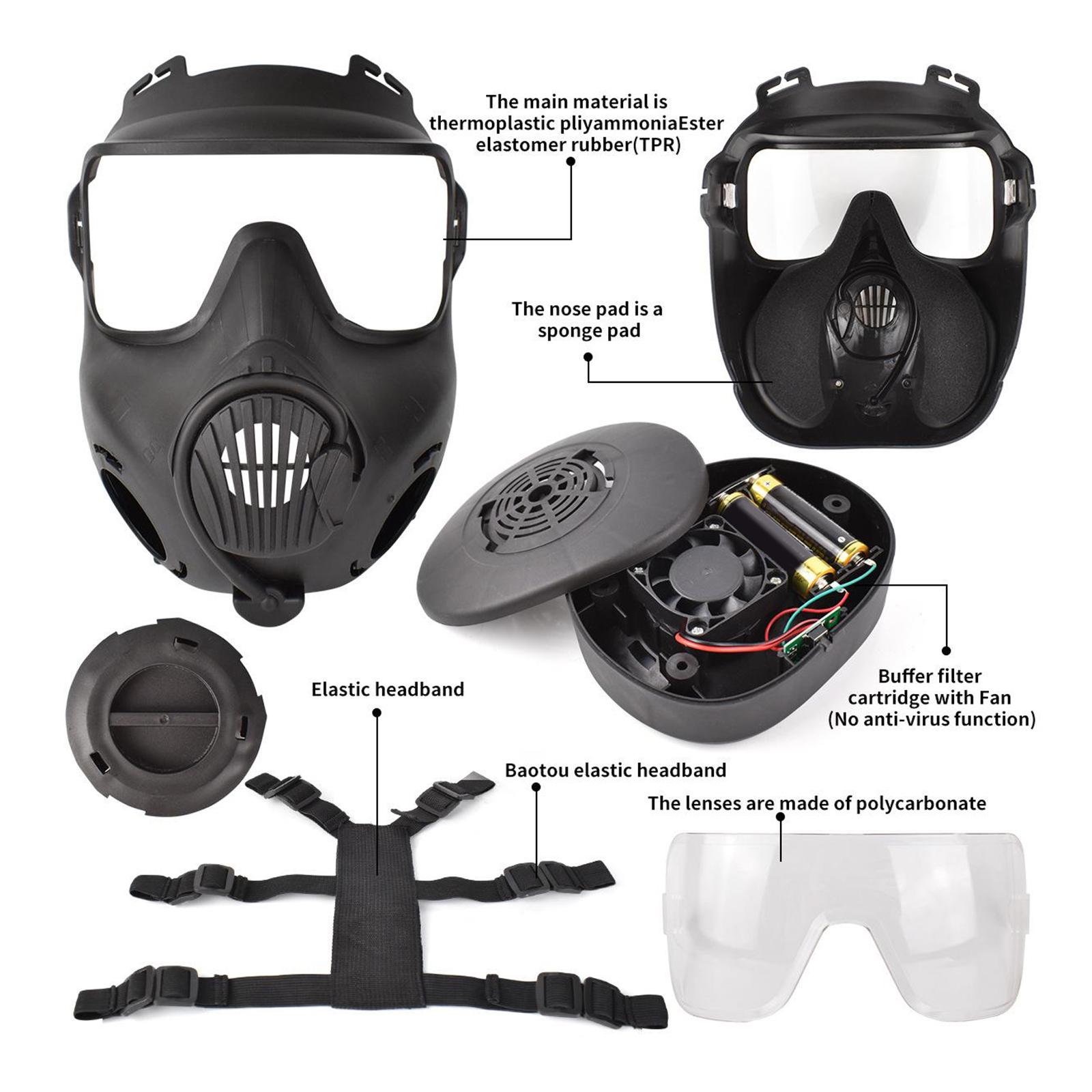 Protective Mask, Safety Full Face Eye Protection Dummy Toxic Gas Mask with Adjustable Strap for BB Gun CS Cosplay Costume Halloween