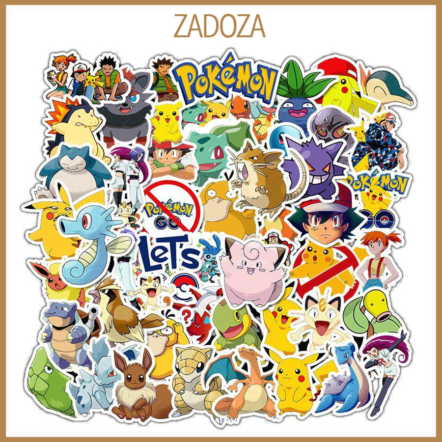 Sticker POKEMON decal dán laptop , điện thoại hình dán trang trí