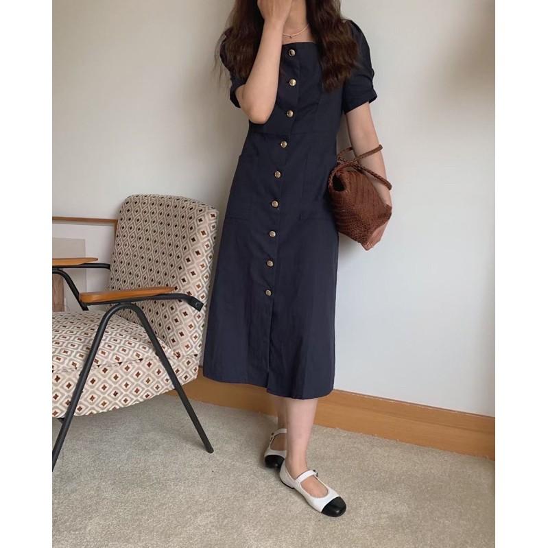 Váy March ôm nhẹ cúc dọc