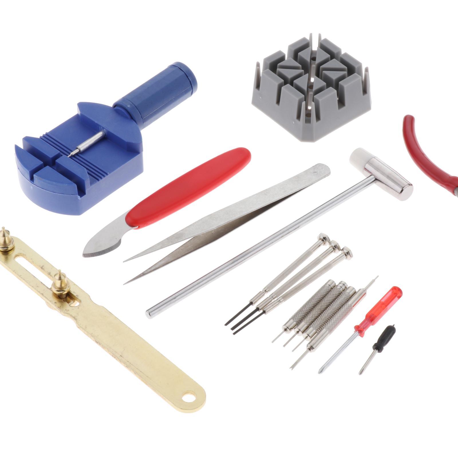 16Pieces Watch Repair Kit Back Case Opener Battery Replacement Screwdriver