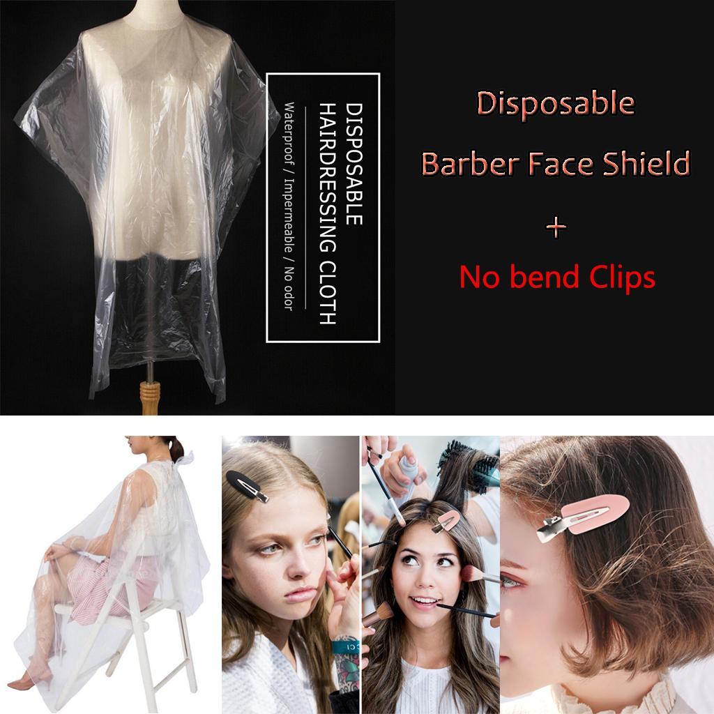 150X Disposable Hair Cutting Cape Hair Salon Gown Capes w 16pcs Hair Clips