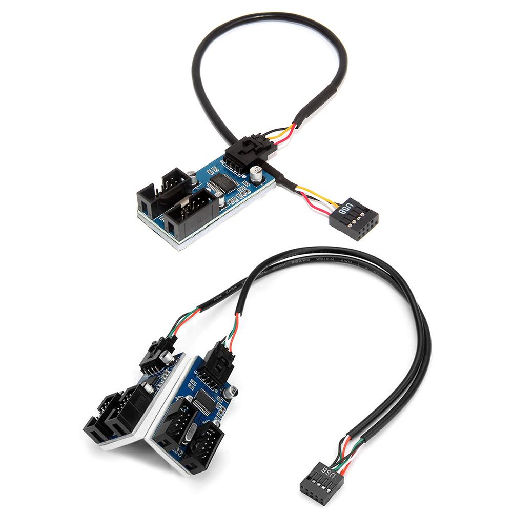 30 Cm USB 9 Pin Giao Diện Đầu Bo Mạch Chủ Mở Rộng Bộ Chia 1 Đến 2/4 Cáp Để Bàn USB2.0 Kết Nối HUB cổng Adapter