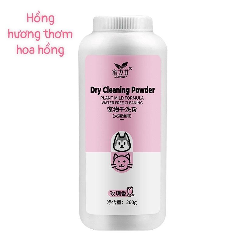 Sữa tắm khô cho thú cưng chó mèo Dorrikey 260g - Bột tắm khô cho chó mèo