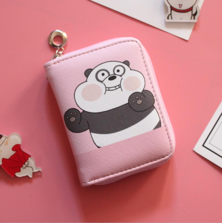 Ví da ngắn Gấu We Bare Bear Giao màu ngẫu nhiên