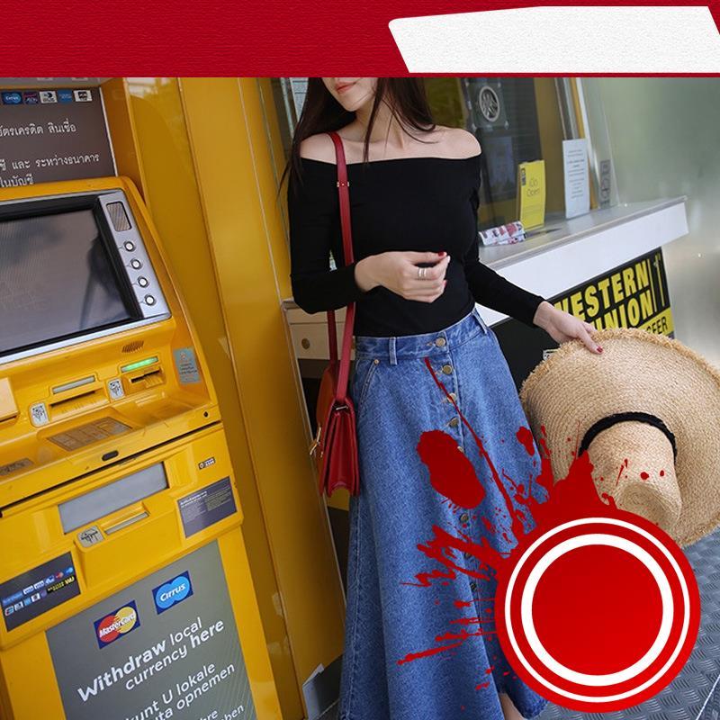 Váy jean dài chữ A lưng cao khoe dáng phong cách cao bồi cá tính