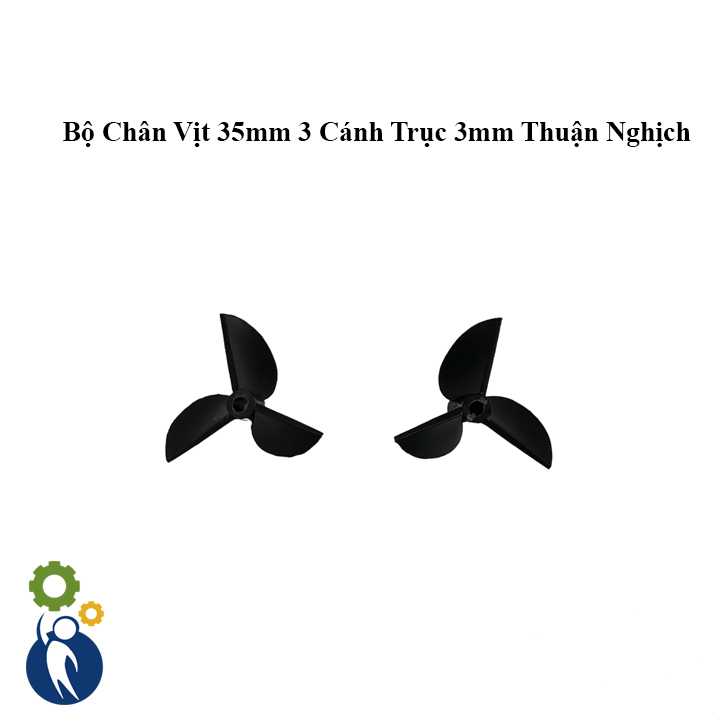 Bộ Chân Vịt 35mm 3 Cánh Trục 3mm Thuận Nghịch