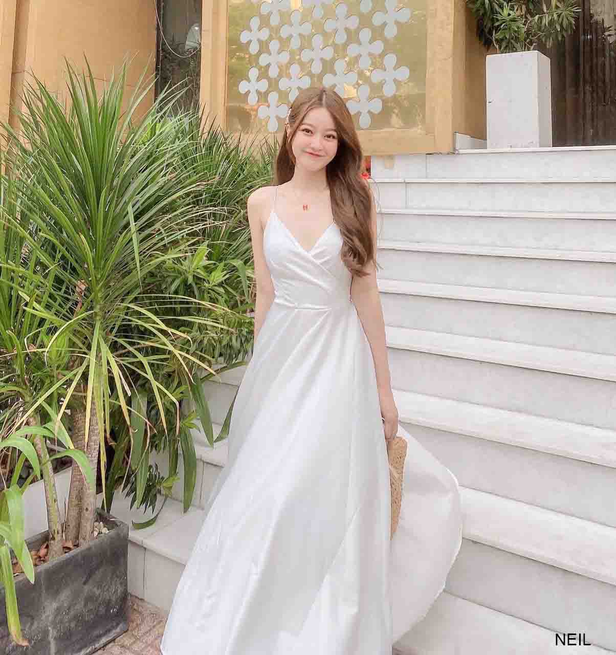 Đầm maxi thắt nơ lưng Neil dress - Đầm dự tiệc hàng thiết kế - đầm xòe thiết kế (napubee)