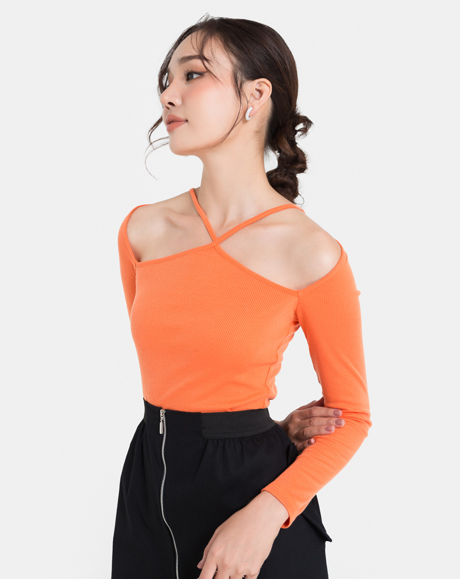 Áo Thun Thời Trang JUNO Dáng Ôm Cut Out Vai JNATH003