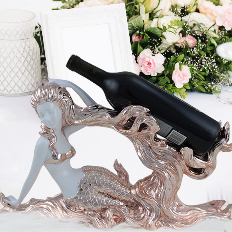 Kệ Để Rượu Vang Whisky Và Champagne Nàng Tiên Cá Composite Cao Cấp Phong Cách Châu Âu DECOR LUXURY - Hàng Nhập Khẩu