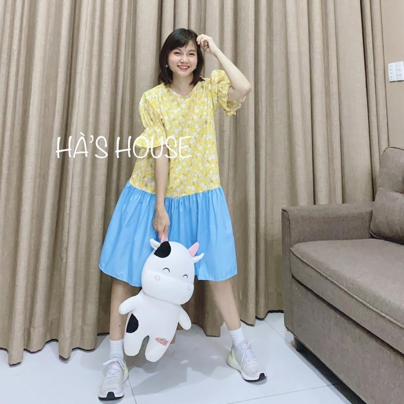 Đầm babydoll phối màu dễ thương