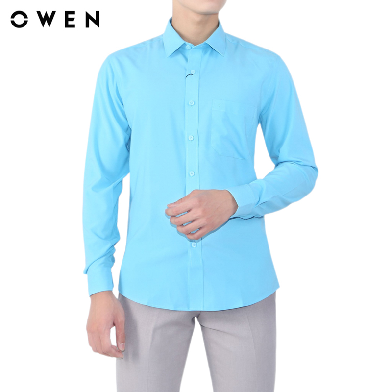 OWEN - Áo sơ mi nam Dài tay form Regular Fit chất liệu Nano 1 màu  - AR22305DT