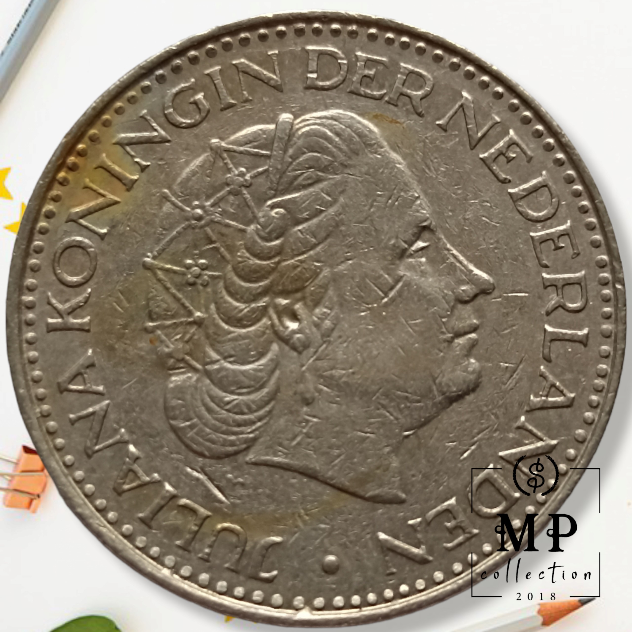 Đồng xu Netherlands 1 Gulden hình ảnh Juliana 1954-1968