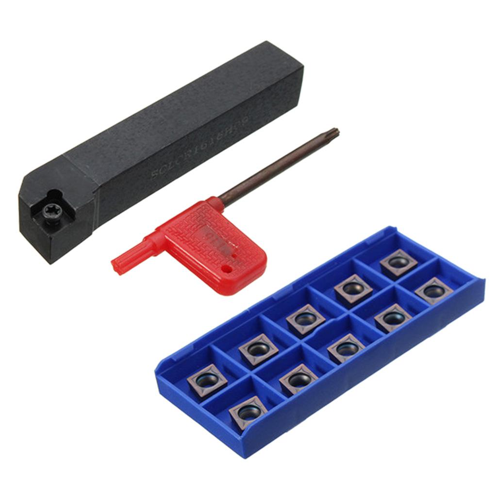 Lathe Tool Holder Holder Boring Bar + Carbide Inserts + Wrench CNC Lathe Lathe Tool, SCLCR1616H09