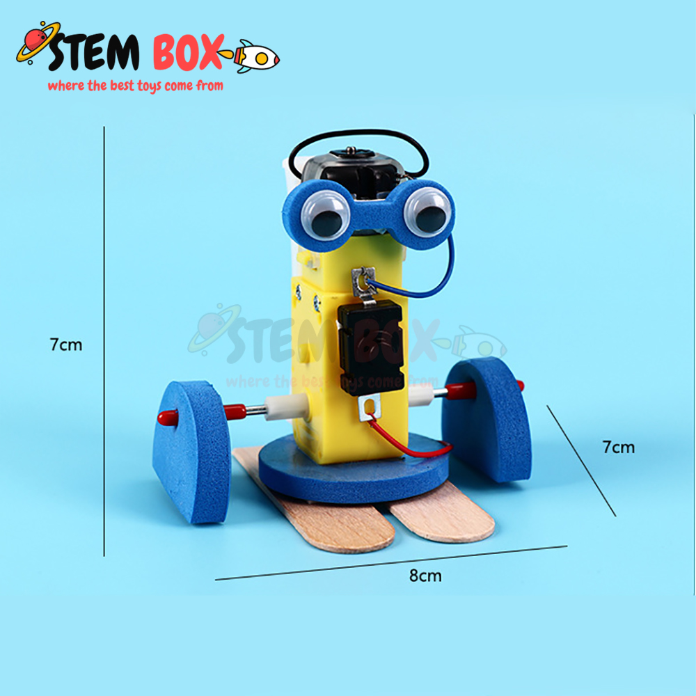 Đồ chơi trí tuệ bộ lắp ghép máy robot chạy pin - Trò chơi DIY STEM BOX