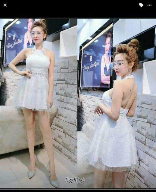 Đầm yếm nhũ luồng nơ