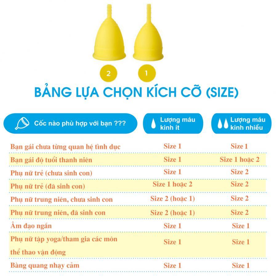 Cốc Nguyệt San Lunette Cao Cấp, Màu Vàng Hộp Hoa