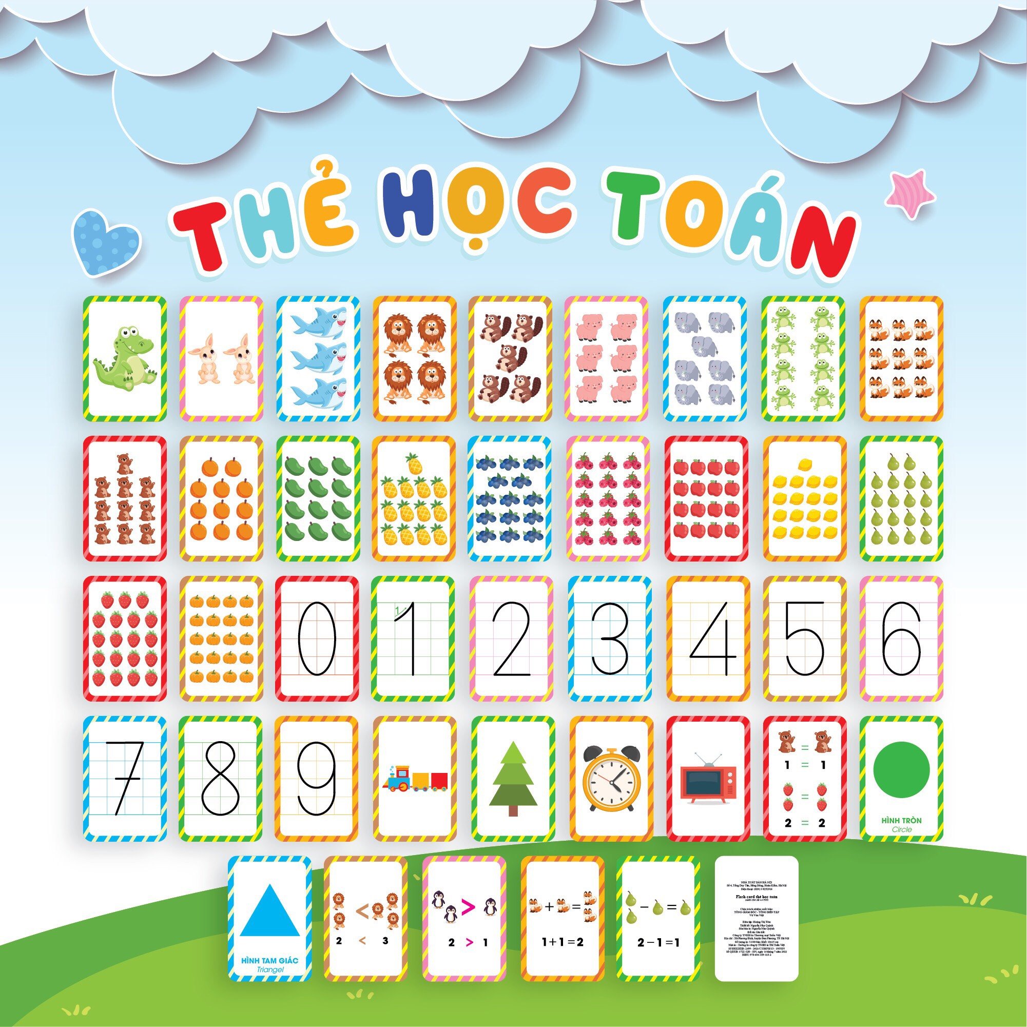 Flashcard- Bộ Thẻ học Toán giúp bé nhận biết mặt số và học tính dễ dàng