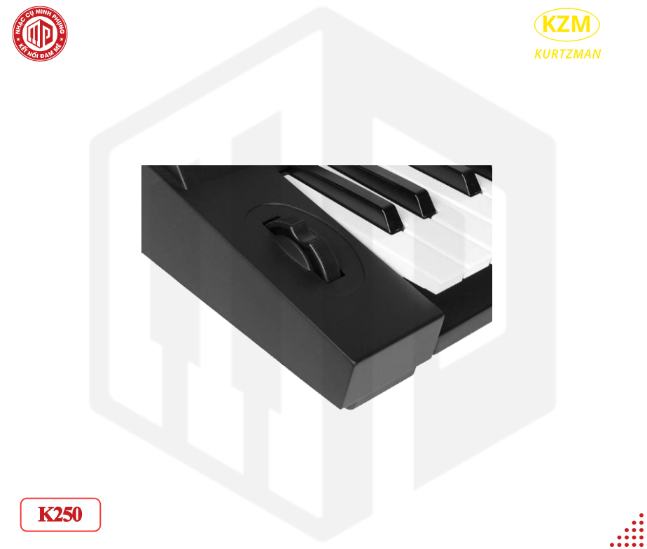 Đàn Organ điện tử/ Portable Keyboard - Kzm Kurtzman K250 - Perfect for Learning & Performing - Màu đen (BL) - Hàng chính hãng