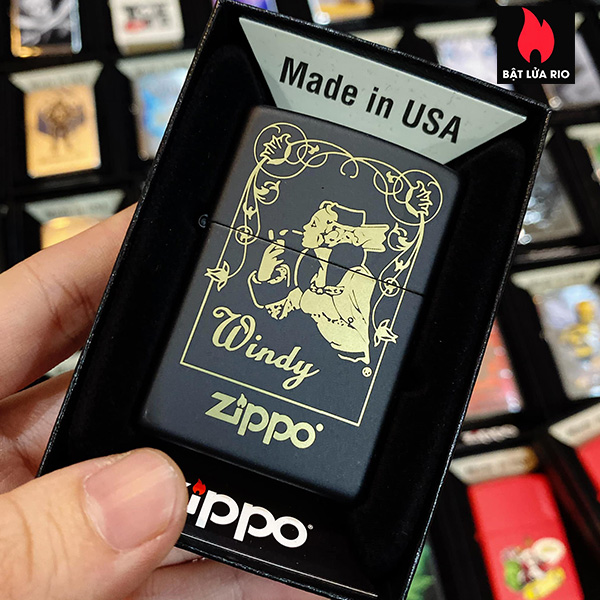 Bật Lửa Zippo 218 Windy Window Black Matte