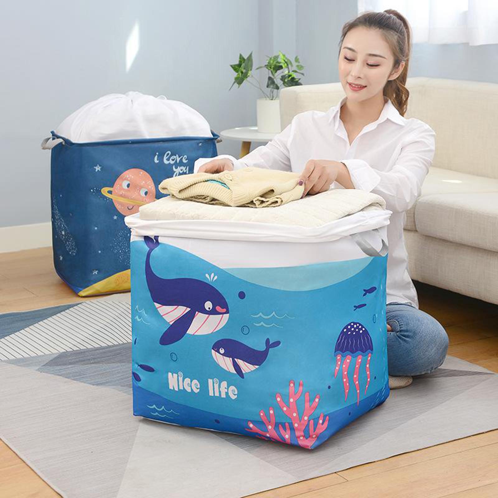 Large Organizer Storage Bag Clothes Pillow Blanket Storage Bag Planet 110L