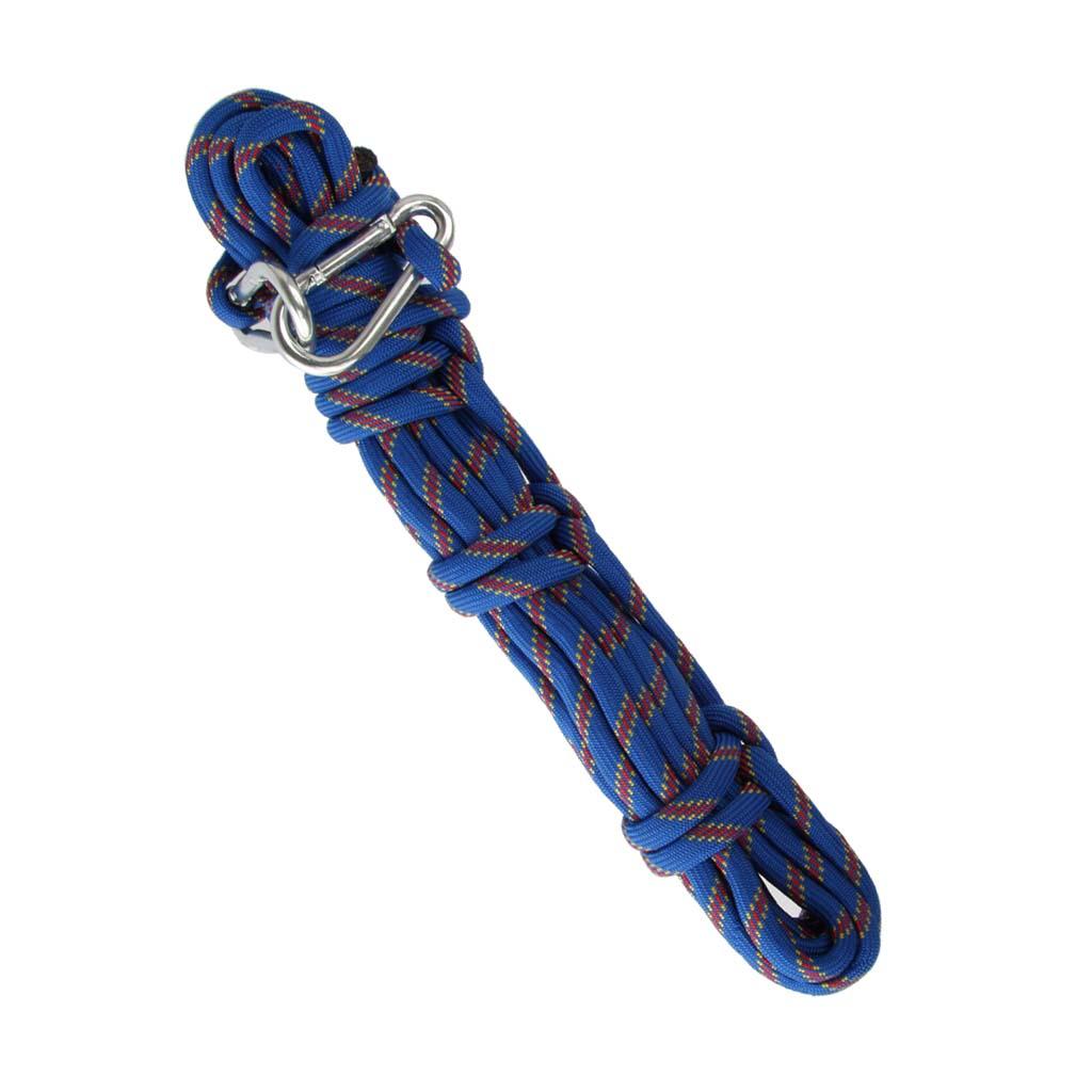 10M 10mm Outdoor Rock Climbing Rope Rappelling Safety Cord Blue