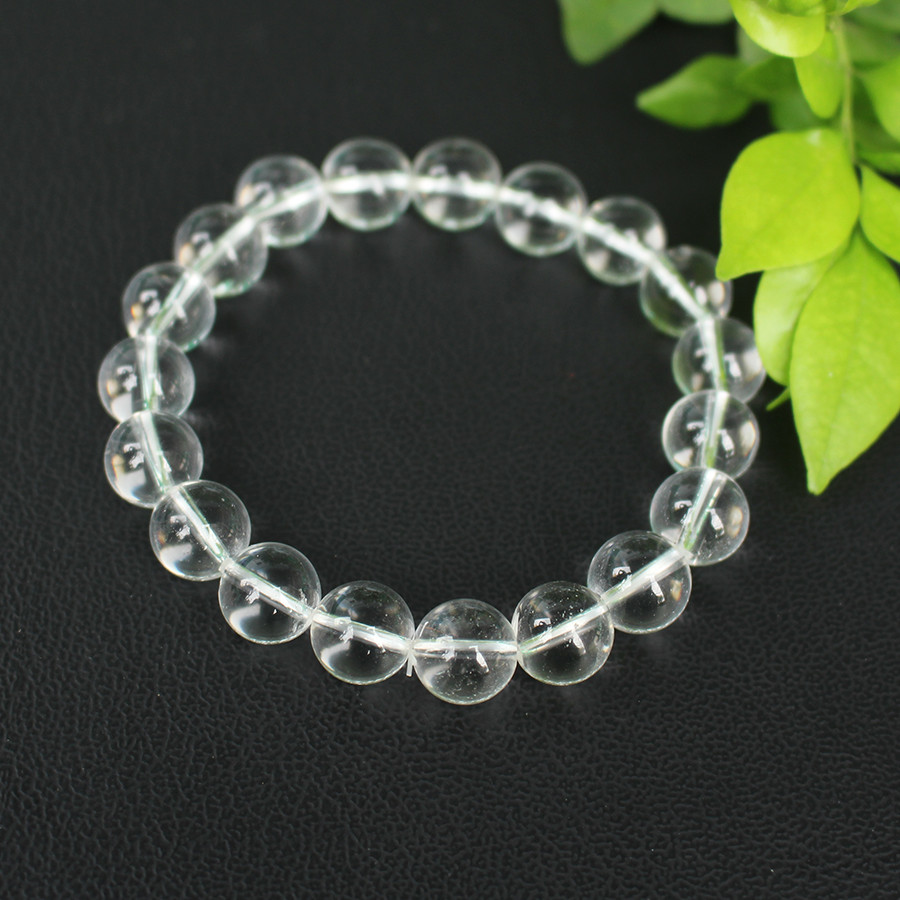 Vòng tay Phong thủy_Đá Thạch Anh Trắng 10ly_19 hạt