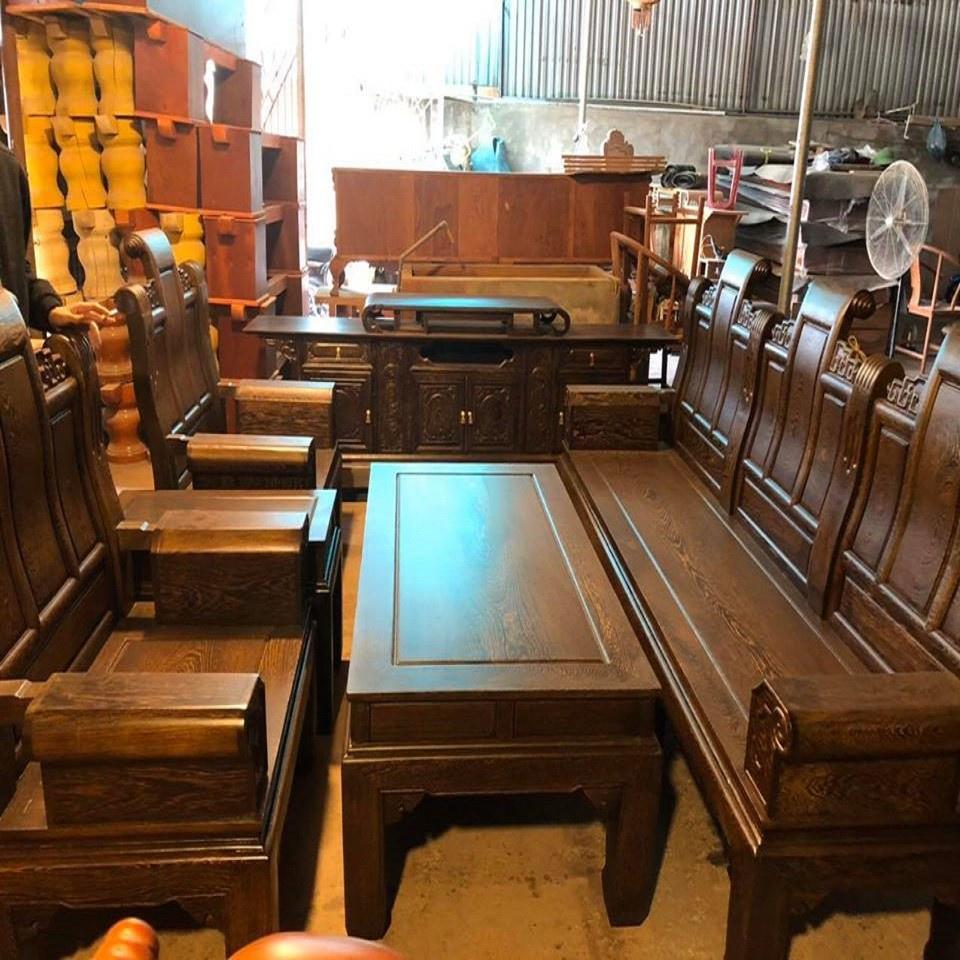 Bộ bàn ghế Âu Á gỗ Mun Đuôi Công