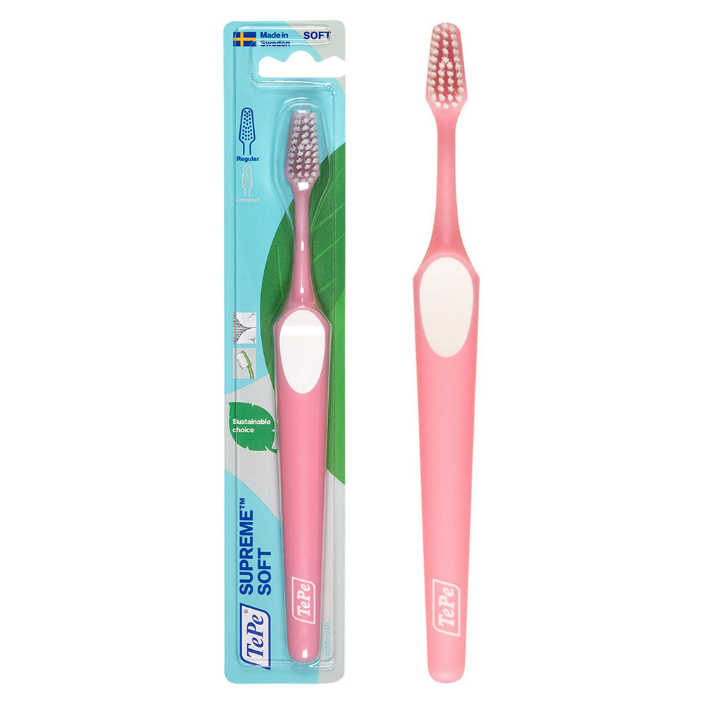 Bàn Chải Cho Bé Tepe Supreme Compact Siêu Mềm (5-11 Tuổi) – Đầu Nhỏ, Lông 2 Tầng, Bảo Vệ Nướu - Nhập Khẩu Thụy Điển
