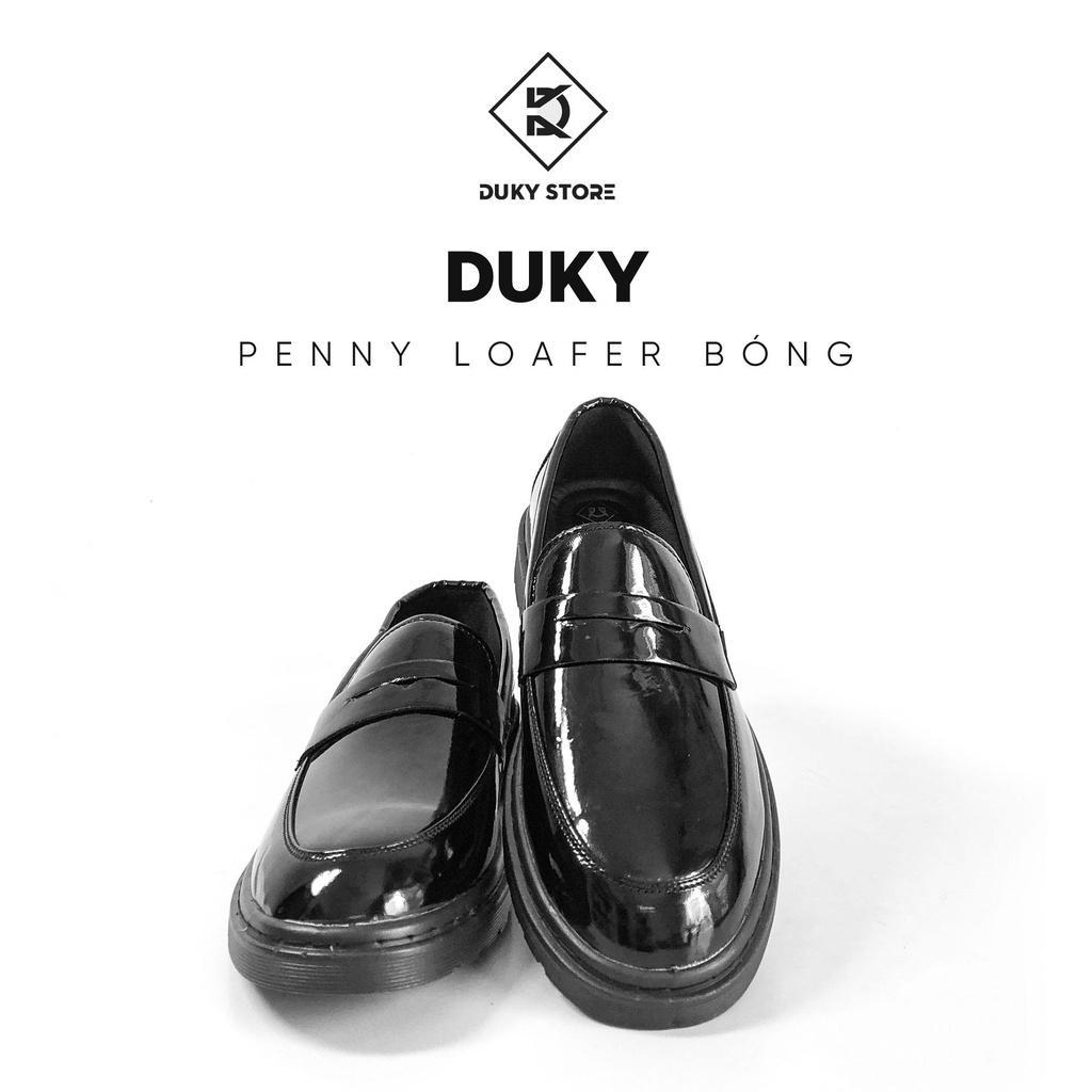 (Hàng có sẵn) Penny Loafer màu đen chất da dày dặn phong cách - Duky Store